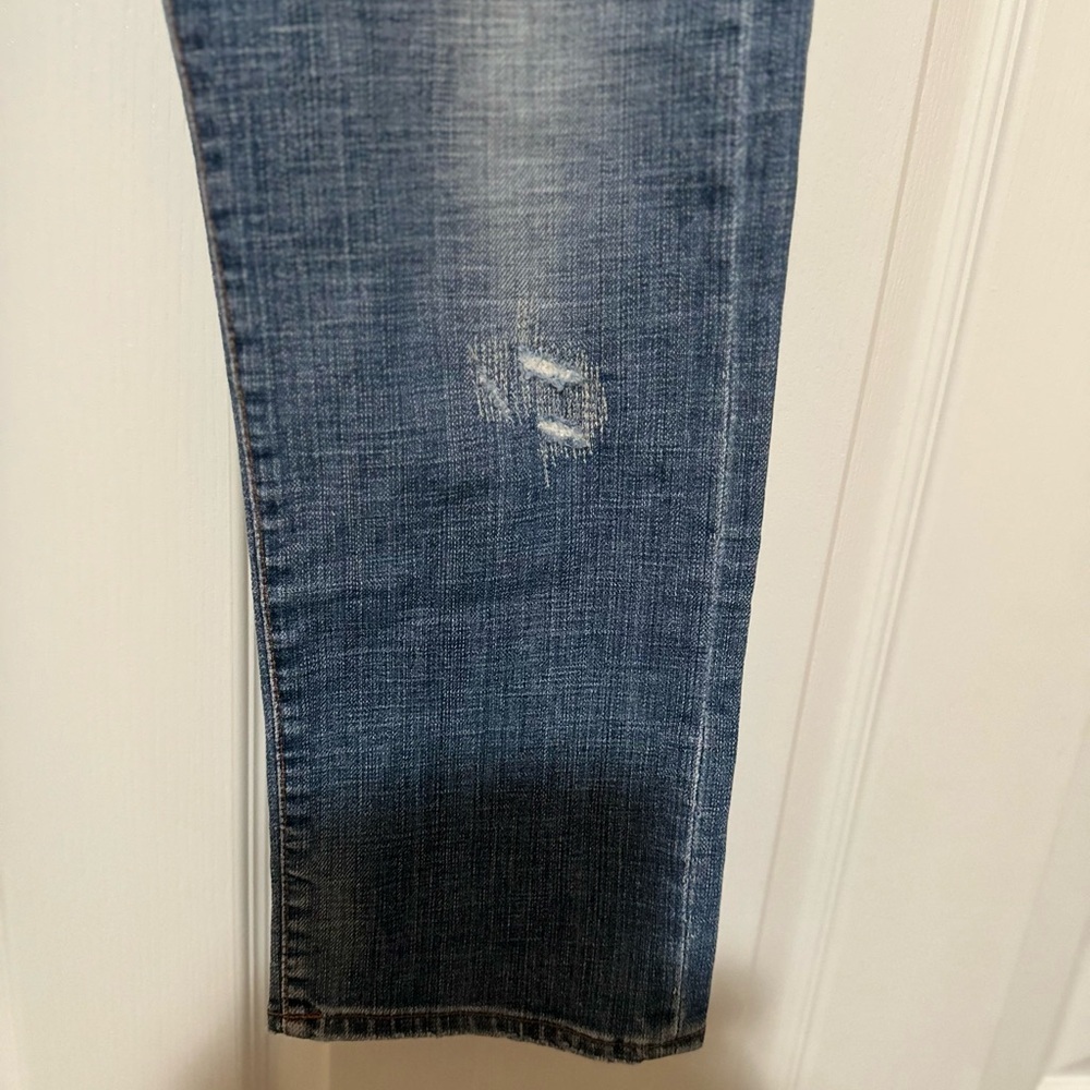 AG Adriano Goldschmied EX Boyfriend Crop Stretch Distressed‎ Blue Jeans 28R - Picture 3 of 8